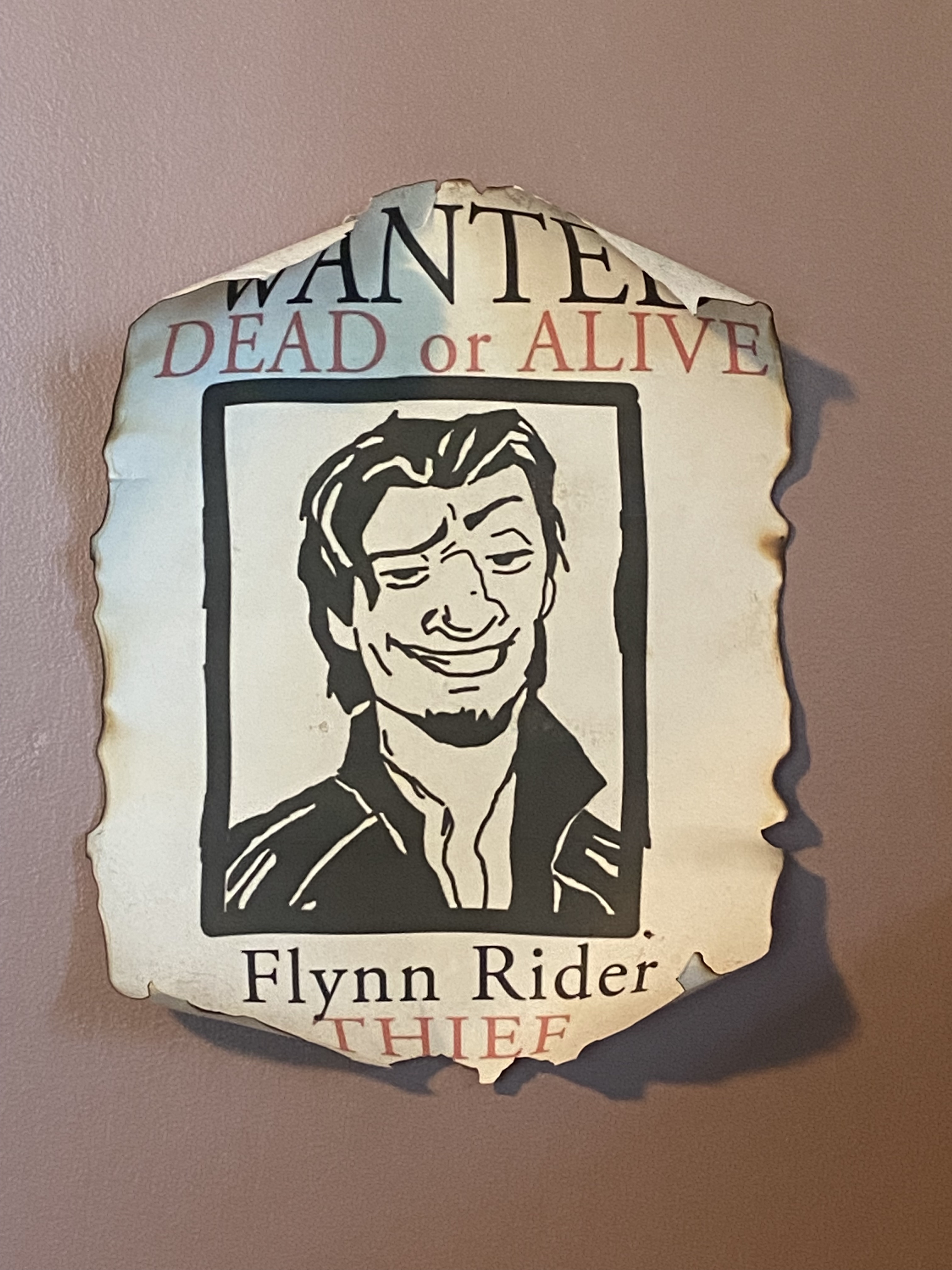 A WANTED poster of the Theif, Flynn Rider.